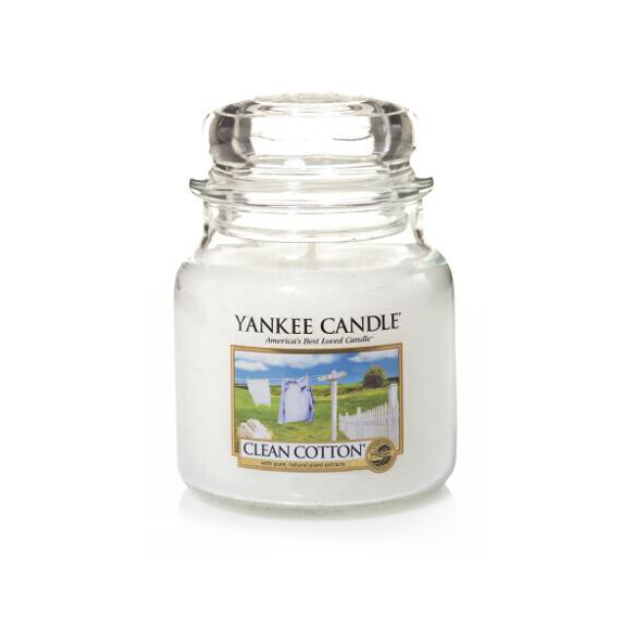 фото Ароматическая свеча yankee candle clean cotton medium jar candle