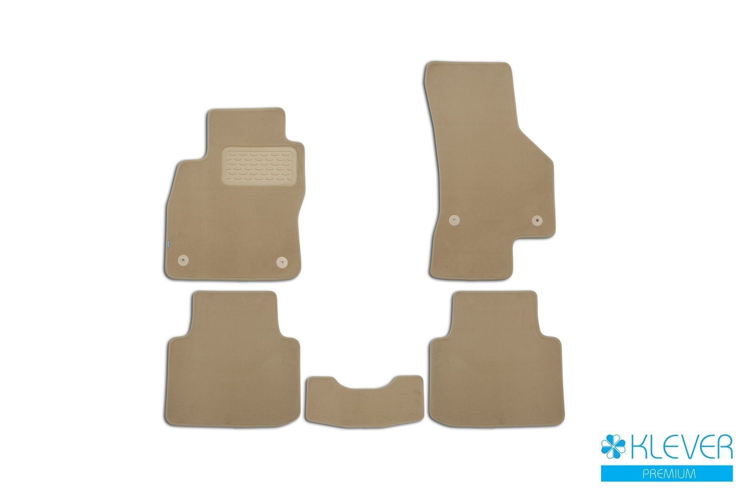 

Коврики в салон Klever Premium для SKODA Superb, 2016, 5 шт. текстиль, бежевые