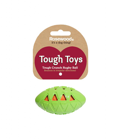 фото Жевательная игрушка для собак rosewood tough toys rugby ball, зеленый, 13 см