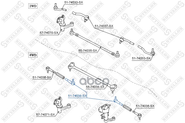 

Наконечник рулевой Stellox 5174038SX