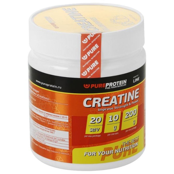 фото Креатин pureprotein creatine, 200 г, яблоко