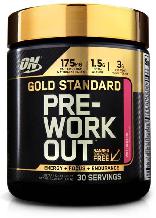 фото Optimum nutrition gold standart pre-workout 300 г (вкус: арбуз)