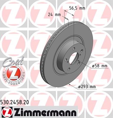 фото Тормозной диск zimmermann 530.2458.20