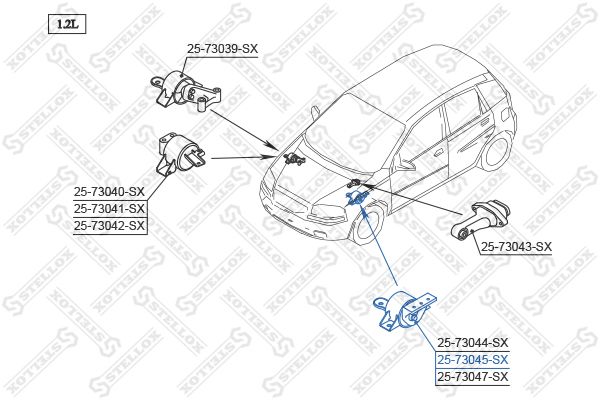

Опора двигателя Stellox 2573045SX
