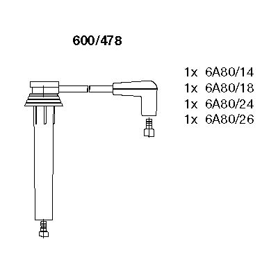

Комплект проводов зажигания BREMI 600/478