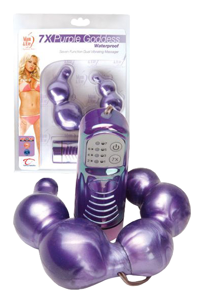 фото Двусторонний фиолетовый вибромассажёр purple goddess topco sales