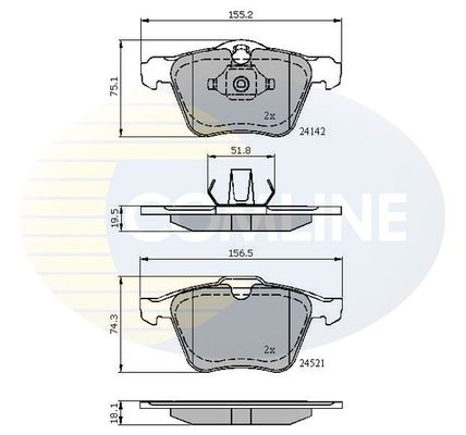 

Комплект тормозных колодок, дисковый тормоз COMLINE CBP01608