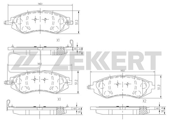 

Тормозные колодки ZEKKERT дисковые BS-1309