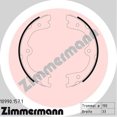 

Комплект тормозных колодок, стояночная тормозная система ZIMMERMANN 10990.157.1