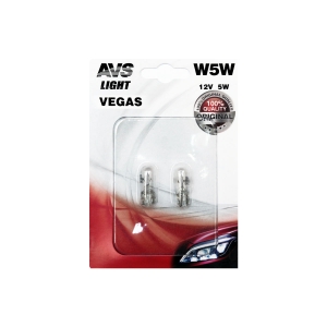 Лампа AVS Vegas в блистере 12V. W5W (W2,1x9,5d) (2 шт.)