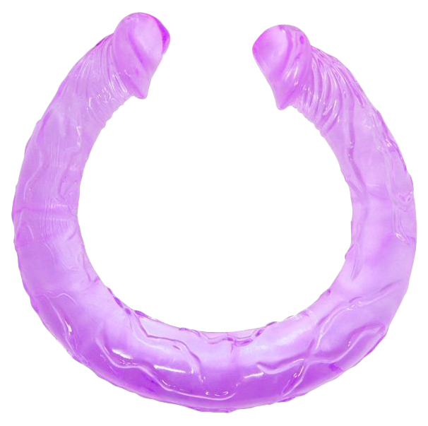 Двухголовый фиолетовый фаллоимитатор 44,5 см