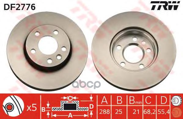 фото Тормозной диск trw/lucas df2776