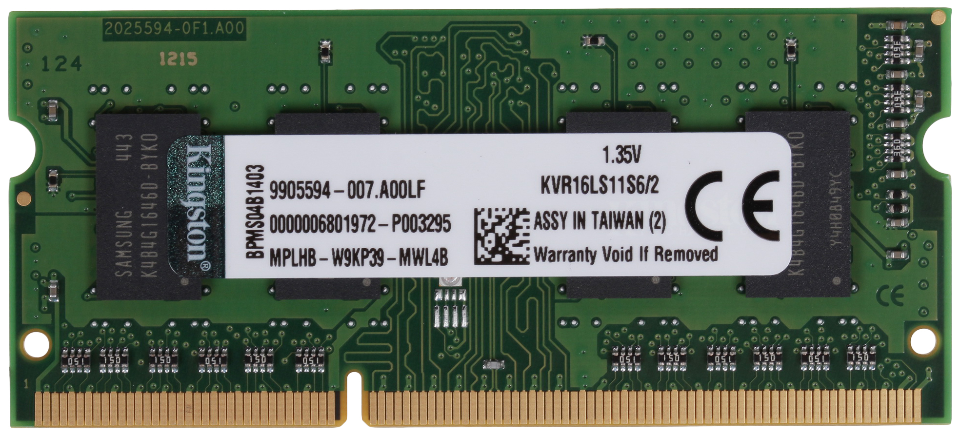

Оперативная память Kingston ValueRAM KVR16LS11S6/2, kVR16LS11S6/2