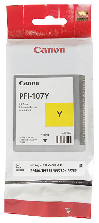 фото Картридж для струйного принтера canon pfi-107 y (6708b001) желтый, оригинал