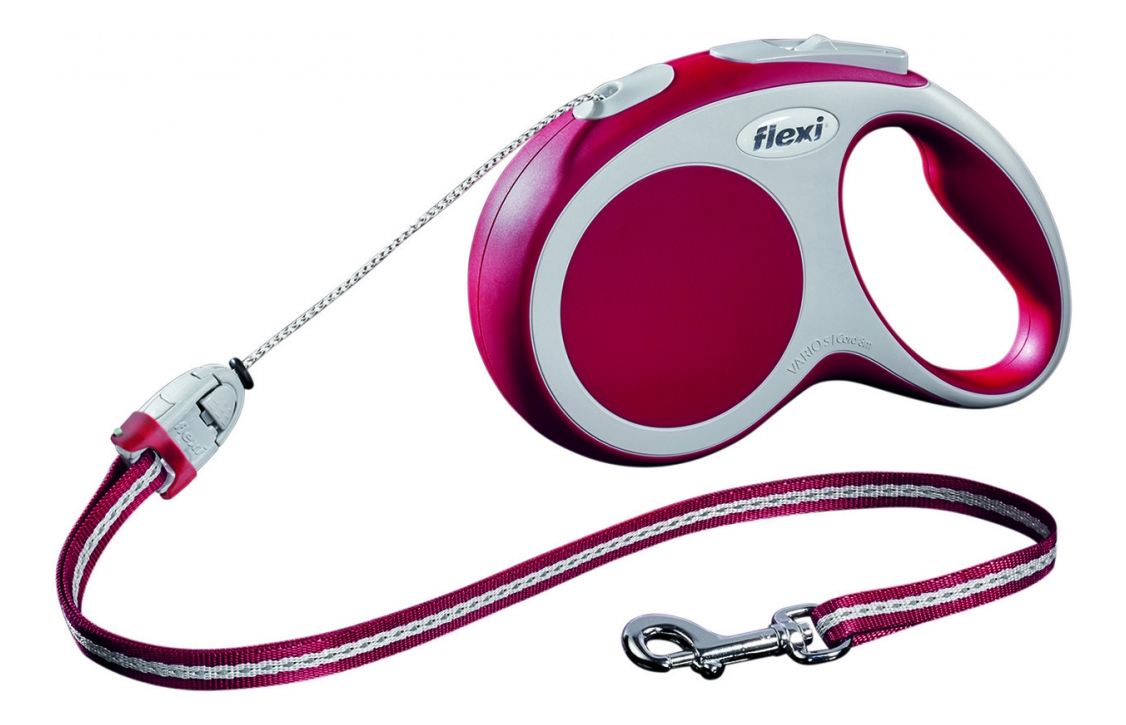 

Рулетка-поводок FLEXI Vario Basic S до 12кг трос, 5м, красная, Vario Basic