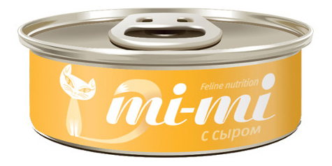 Консервы для кошек и котят Mi-Mi, рыба с сыром в желе, 80г