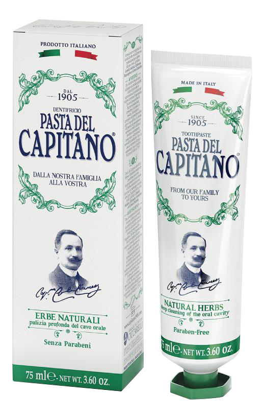 

Зубная паста Pasta del Capitano натуральные травы 25 мл, натуральные травы 25 мл