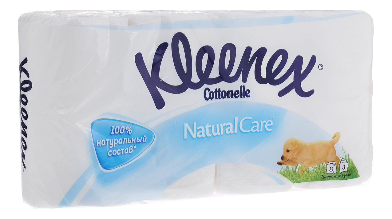 Купить Туалетная бумага Kleenex Natural care 3-ех слойная 8 шт., туалетная бумага Natural Care 8 шт