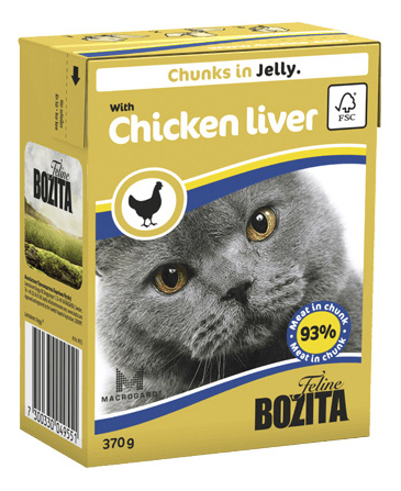 фото Консервы для кошек bozita feline chunks in jelly, с куриной печенью в желе, 370г