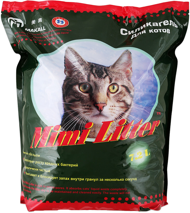 Впитывающий наполнитель для кошек Mimi Litter силикагелевый, зеленый, 3.66 кг, 7.2 л