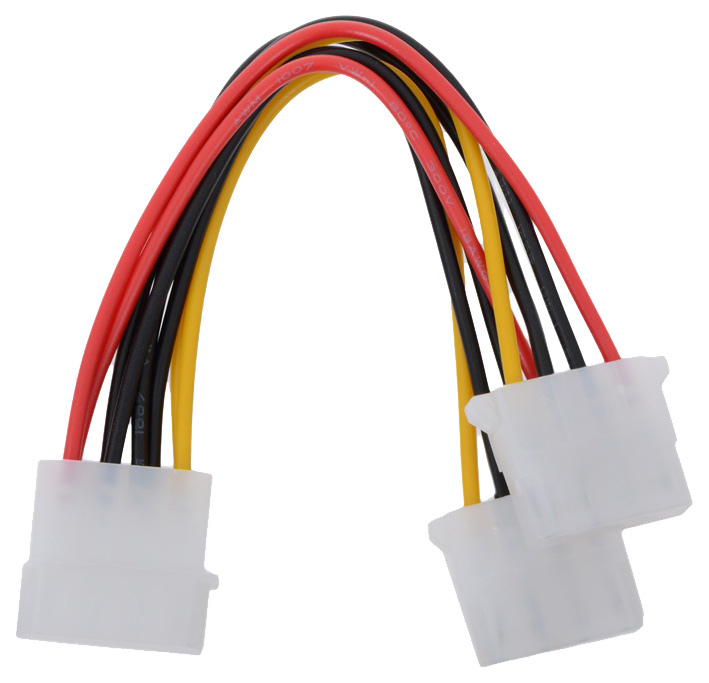 фото Кабель gembird molex-2xmolex, m-m 0,15м black (cc-psu-1)