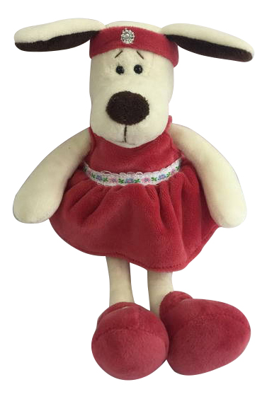 фото Мягкая игрушка teddy собака в платье с повязкой, 16 см