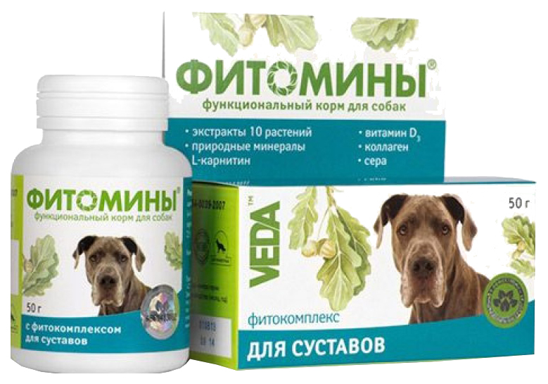 Функциональный корм для собак VEDA Фитомины для суставов, 100 табл