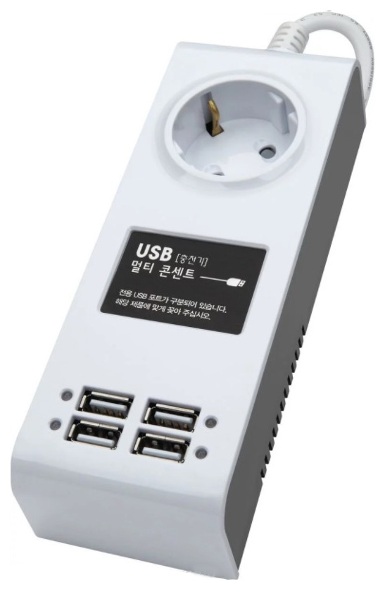 Сетевой фильтр Daesung DS-USB1203, 4 розетки, 3 м, White