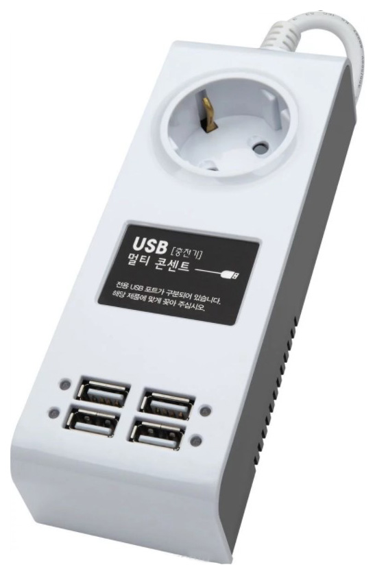 фото Сетевой фильтр daesung ds-usb1203, 4 розетки, 3 м, white