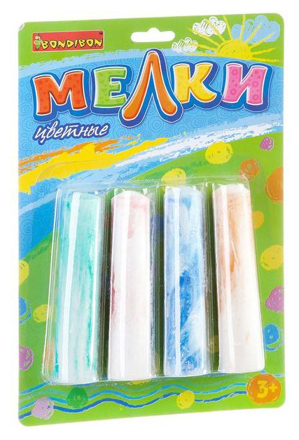 

Цветные мелки Bondibon радужные 4 шт