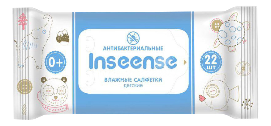 фото Салфетки inseense влажные для детей 22 шт. антибактериальные