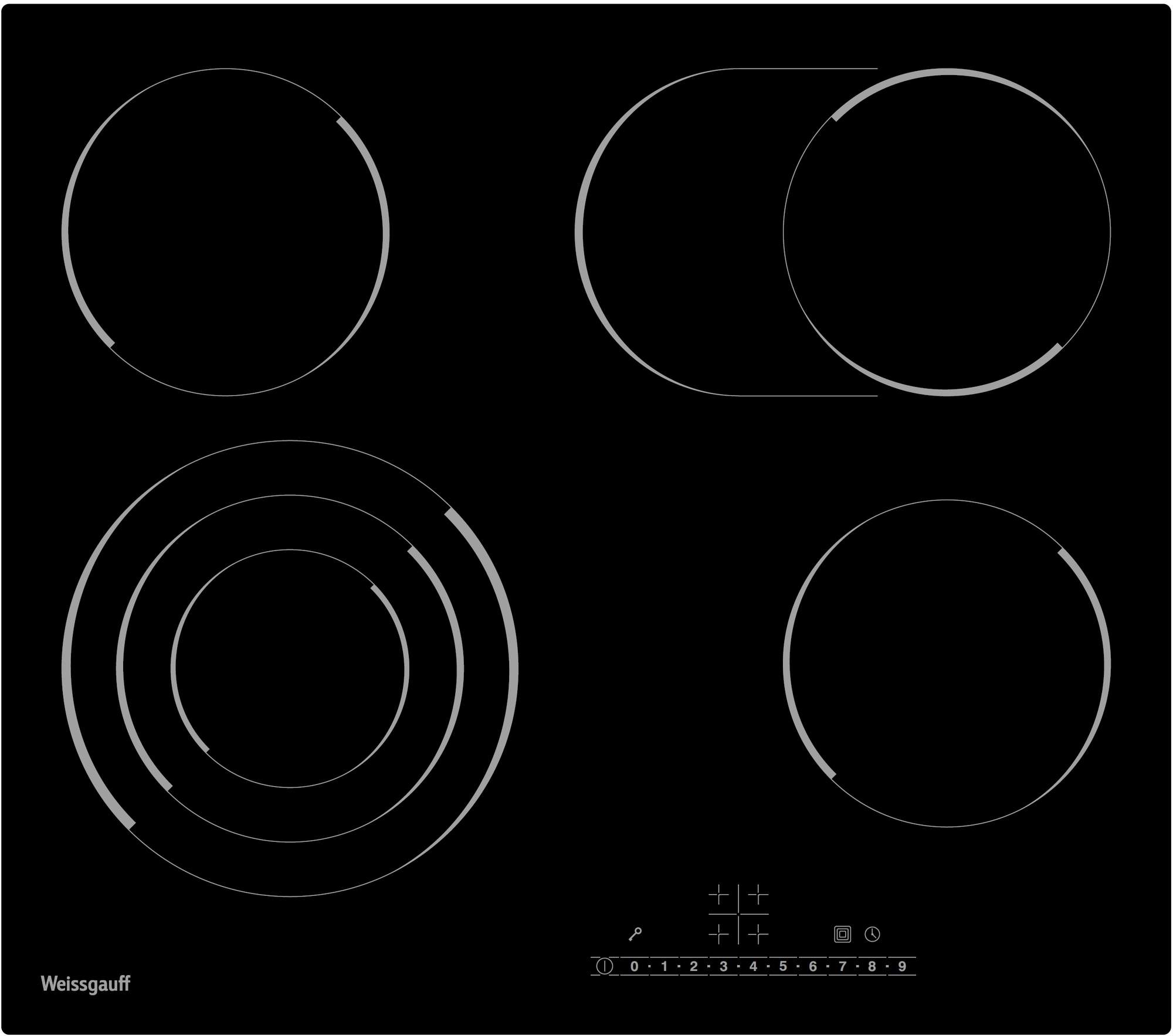 фото Встраиваемая варочная панель электрическая weissgauff hv 642 bs black