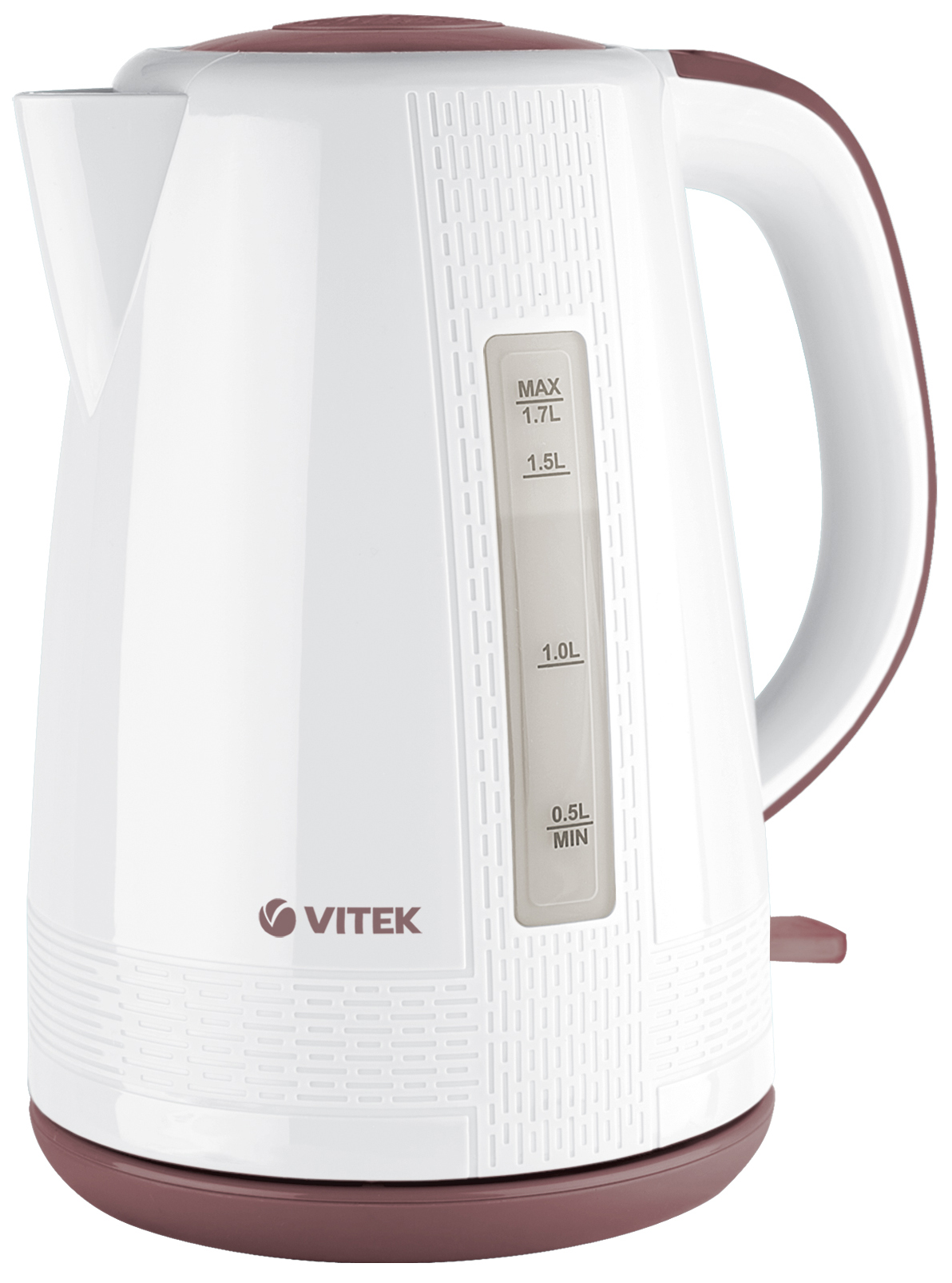 Чайник электрический VITEK VT-7055 1.7 л белый, коричневый часы настенные бюрократ wallc r85p белый коричневый