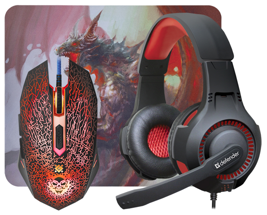 

Комплект игровой Defender DragonBorn MHP-003, ГАРНИТУРА+МЫШЬ