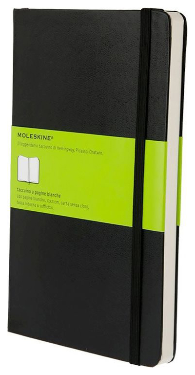 

Блокнот Moleskine Classic Large, Черный, без разлиновки, classic large (нелинованный)