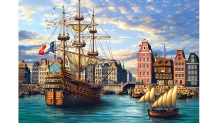

Холст с красками "Рисование по номерам. Старый порт", 40x50 см, Старый порт