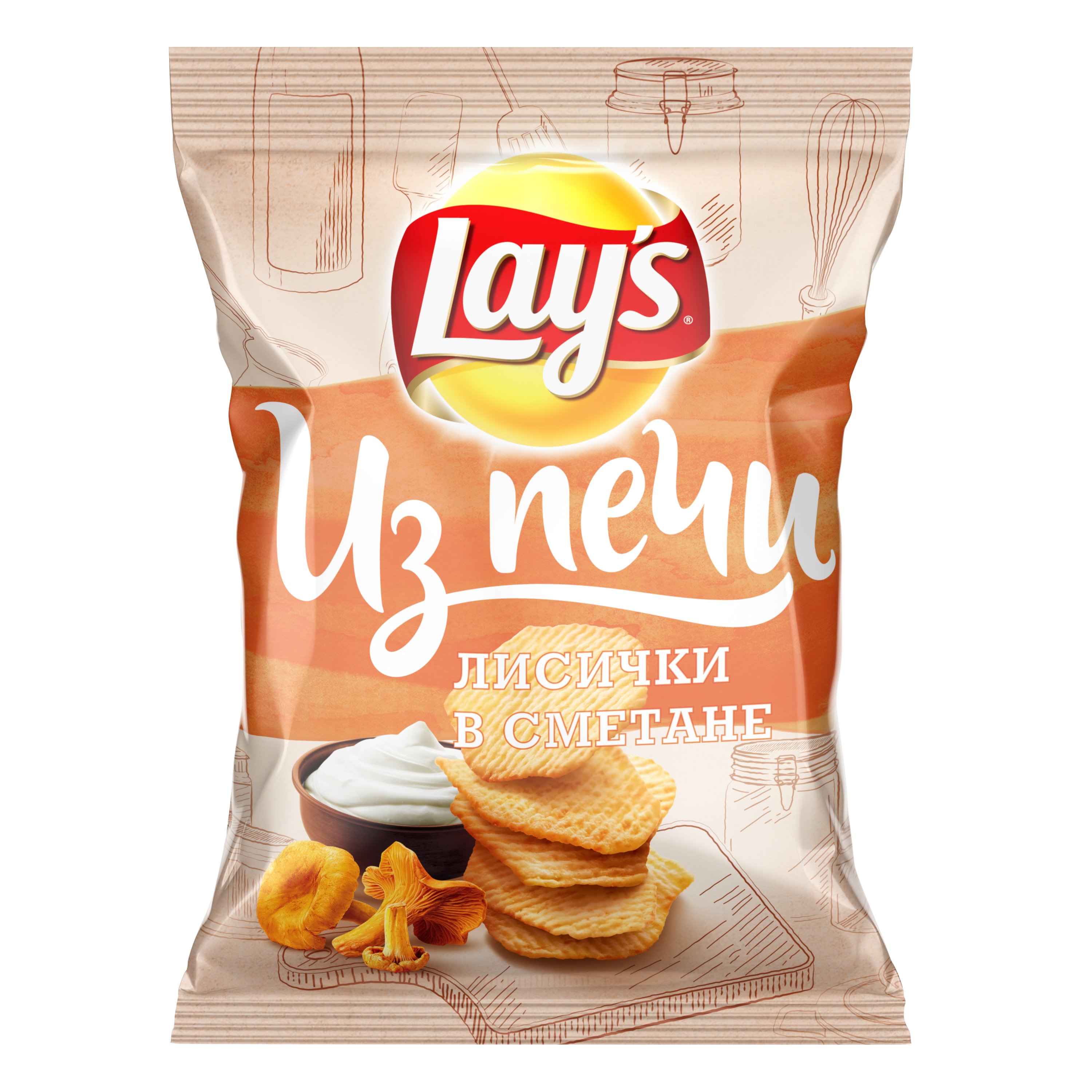 Картофельные чипсы Lay's из печи лисички в сметане 85 г