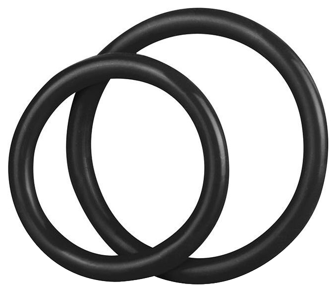 фото Набор из двух черных силиконовых колец разного диаметра silicone cock ring set blueline