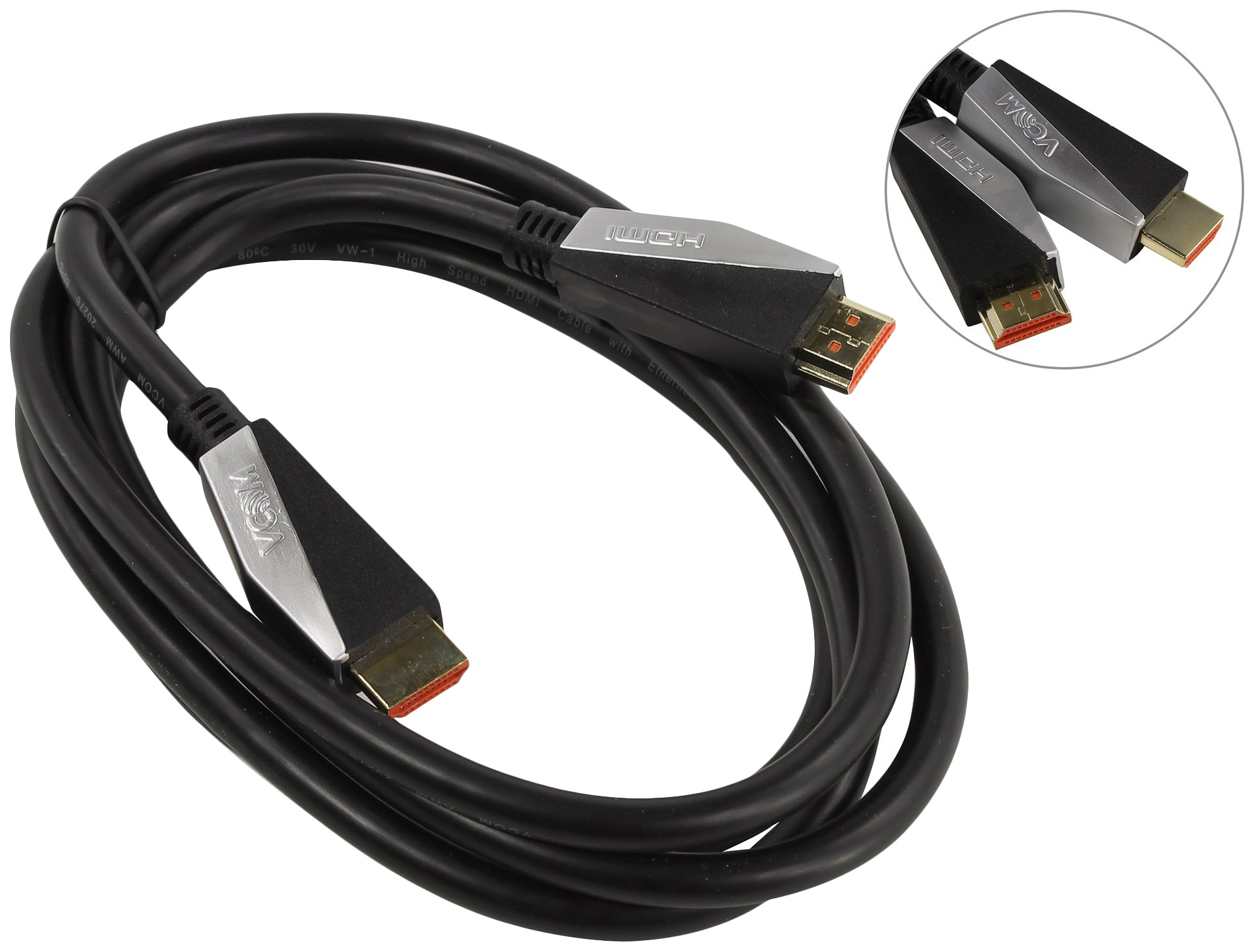 фото Кабель vcom hdmi - hdmi 1,8м silver/black (cg577)