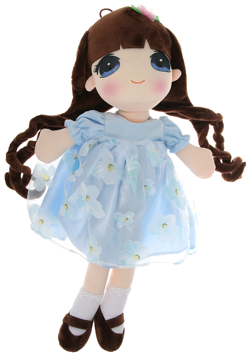 фото Кукла мягконабивная в голубом платье, 50 см abtoys