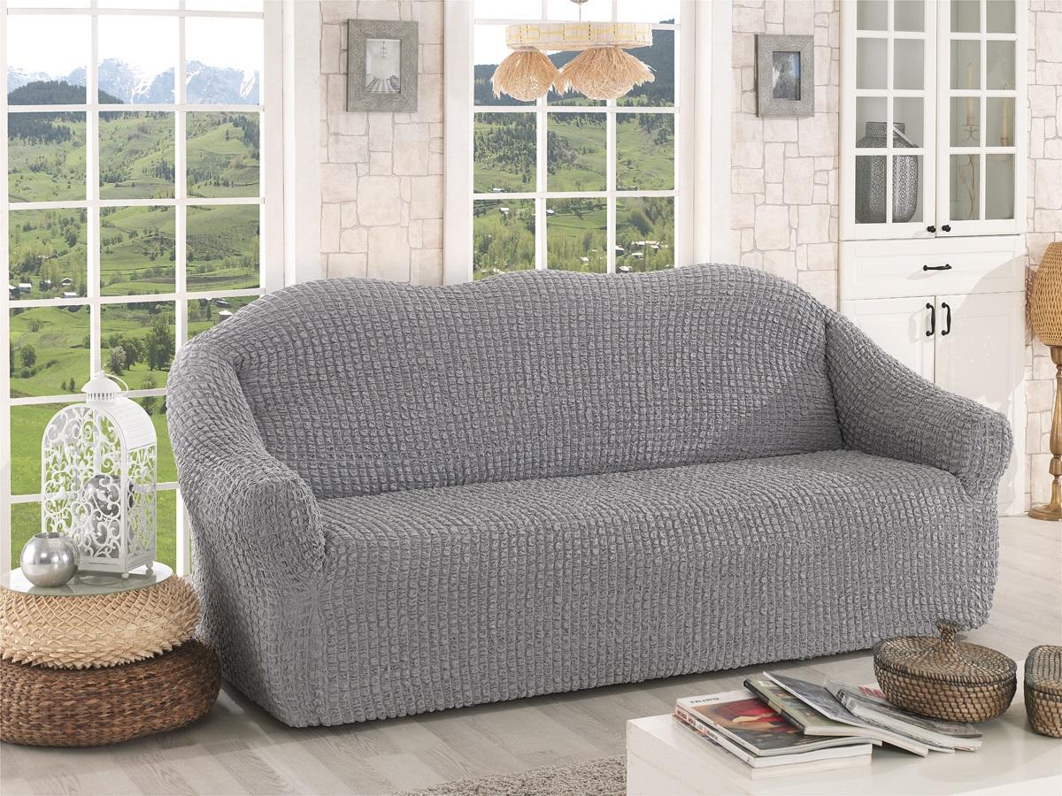 фото Чехол для трехместного дивана karna чехол для дивана "стамбул" трехместный без юбки серый