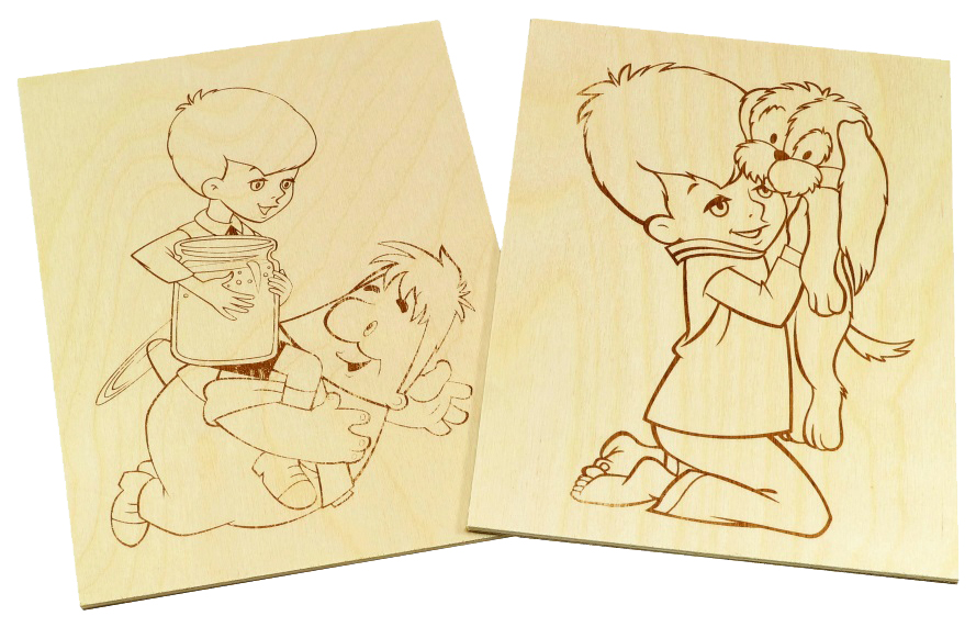 фото Доски для выжигания 2 шт десятое королевство любимые герои. малыш и карлсон союзмультфильм
