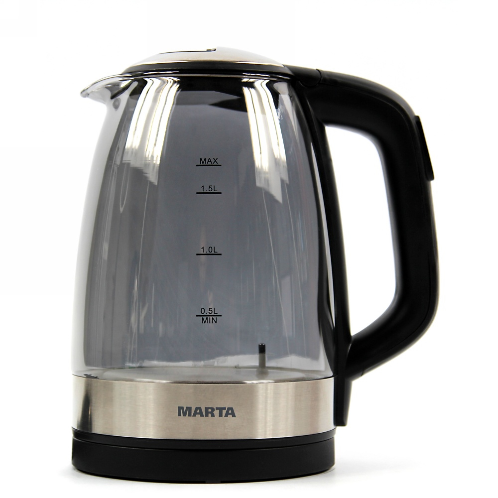 Чайник электрический Marta MT-1088 1.7 л черный, прозрачный rexant 11 1088