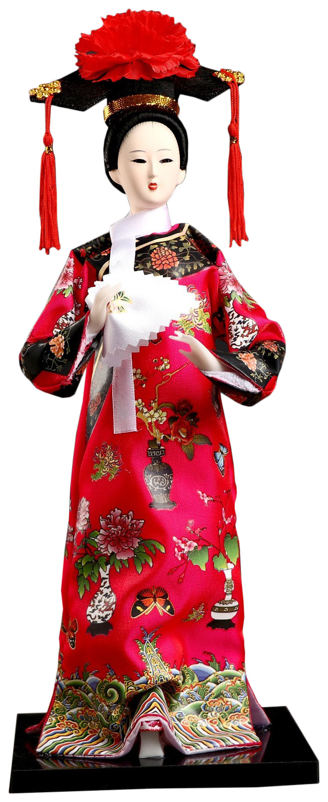 фото Кукла коллекционная "китаянка в национальном платье с платочком" 32х12,5х12,5 см sima-land