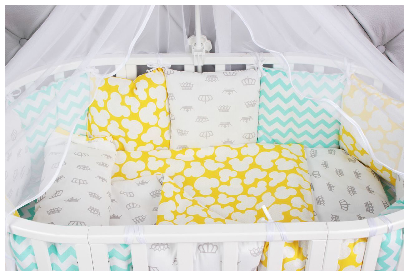 

Комплект в кроватку AmaroBaby Happy Baby бязь, 15 предметов