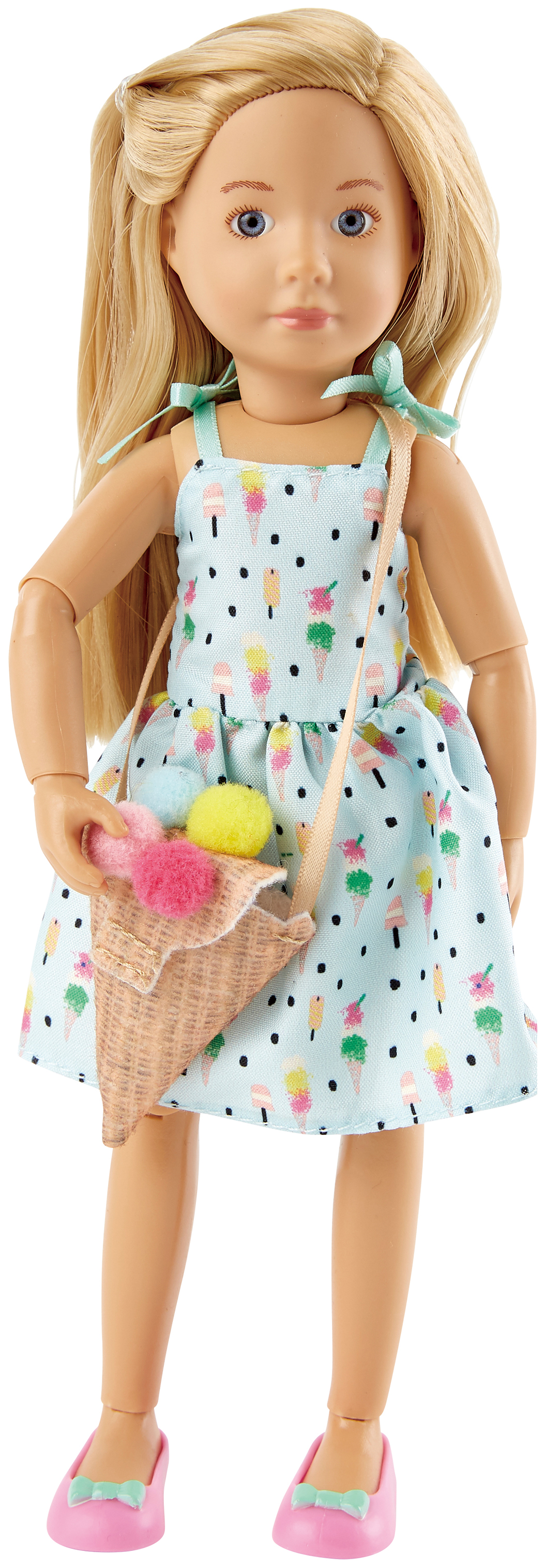 Кукла Kruselings Вера в сарафане и сумкой-мороженое