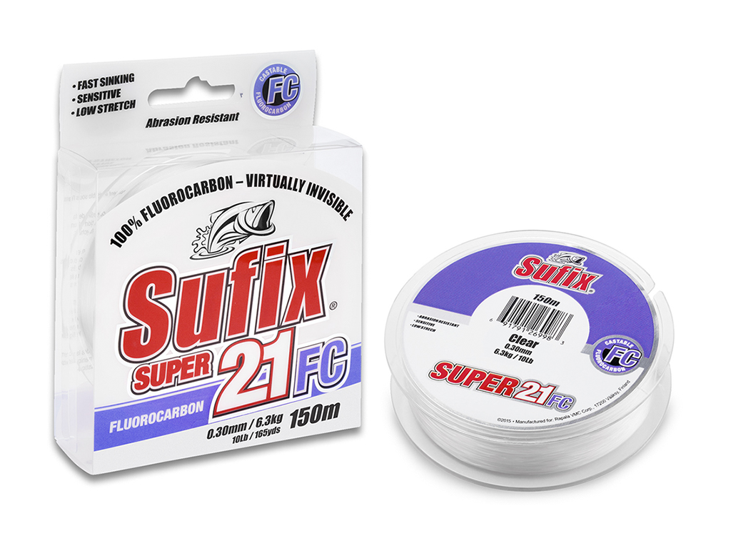 Леска монофильная Sufix Super 21 Fluorocarbon 0,28 мм, 150 м, 5,4 кг, clear