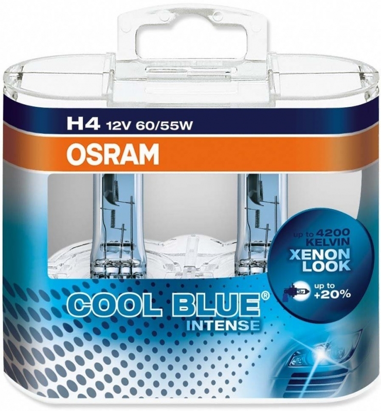фото H4 12v (60/55w) лампа cool blue® intense 2шт. в пласт.коробке osram арт. 64193cbi-hcb