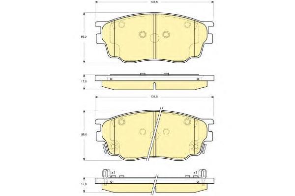 

Комплект тормозных колодок Girling 6133099