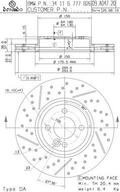 

Тормозной диск brembo 09A04721